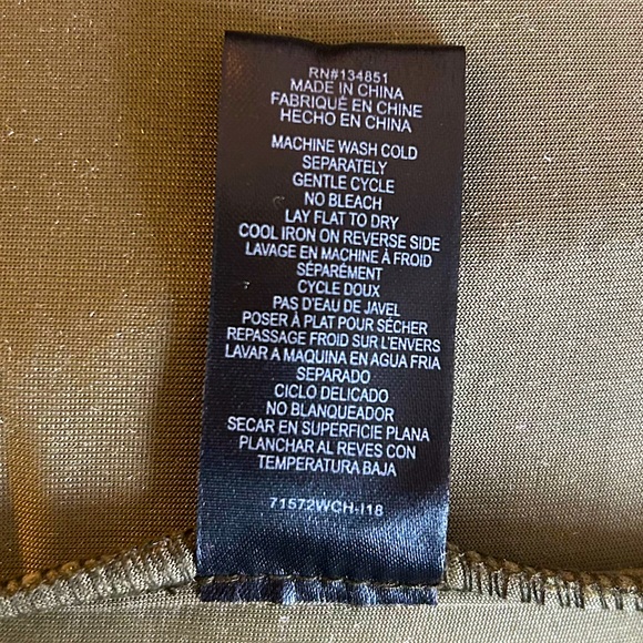 WAYF Long Sleeve Velvet Shirtdress, Olive Green, Oversized Button Up Top, Sz XS - Picture 9 of 10